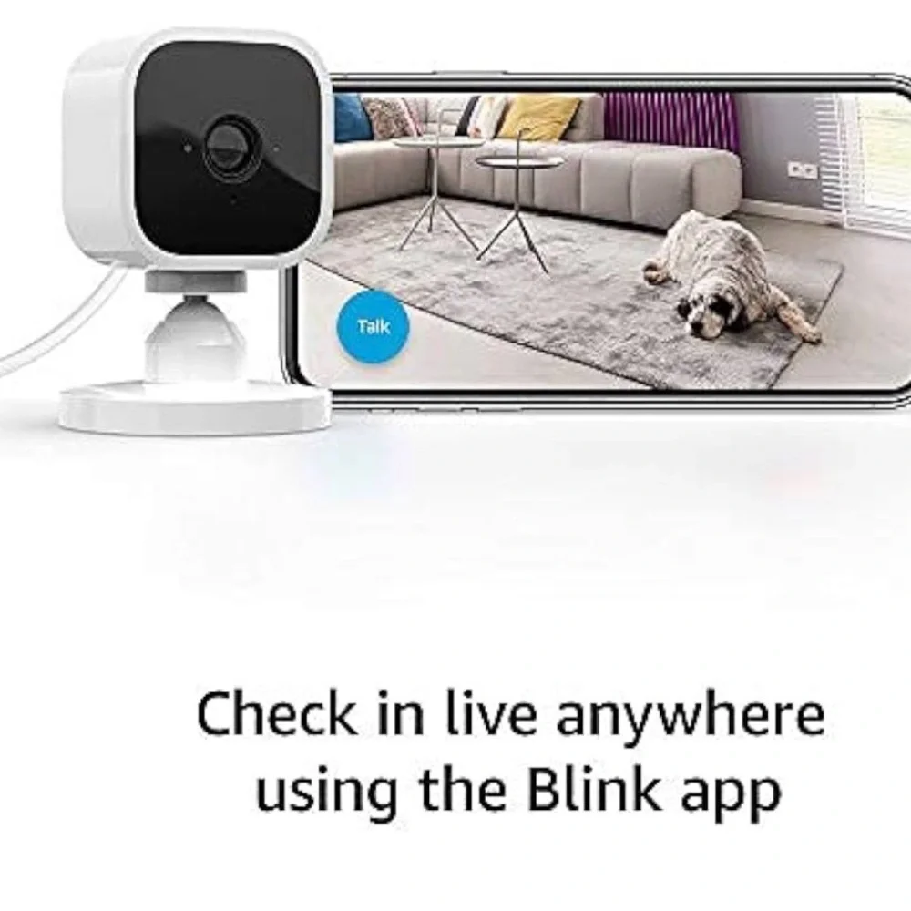 Amazon White Blink Mini Indoor Security Camera